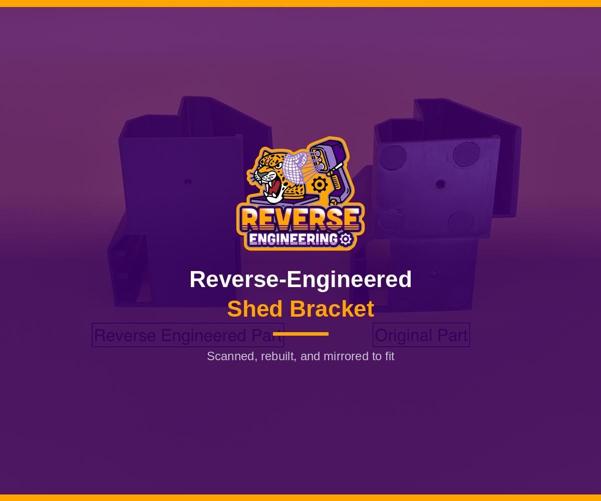Reverse-Engineered Shed Bracket - Mirrored Replacement for a Missing Part