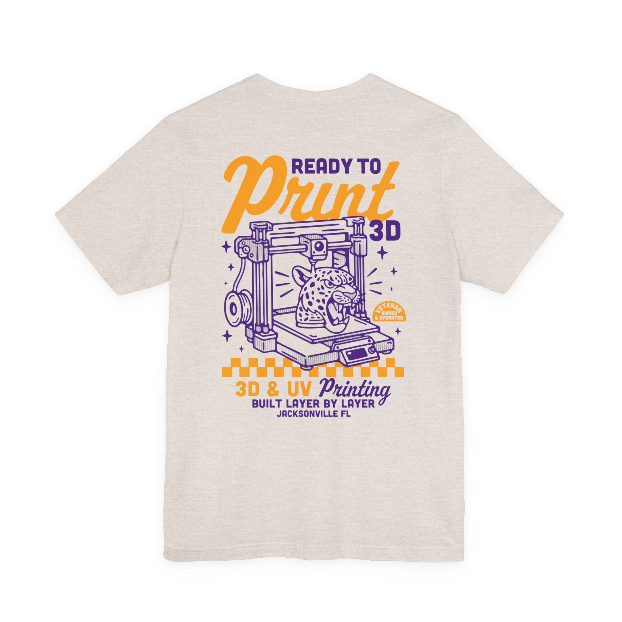 Ready to Print 3D & UV – Purple / Orange T-Shirt