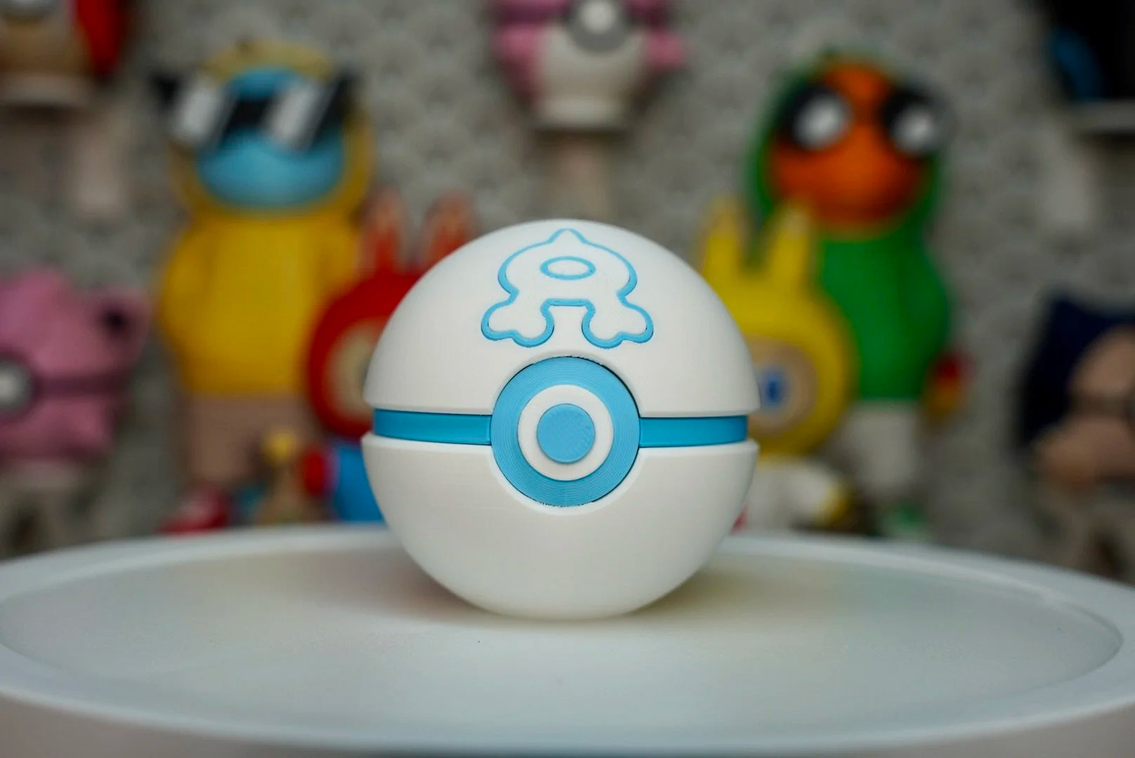 Team Aqua Poké Ball Replica – 3D Printed Pokémon Display Prop