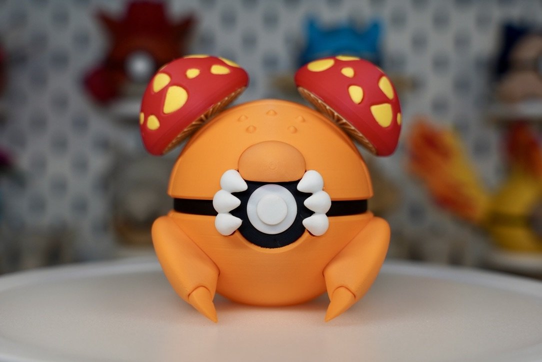 Pokémon-Inspired 3D Printed Poké Ball – Paras