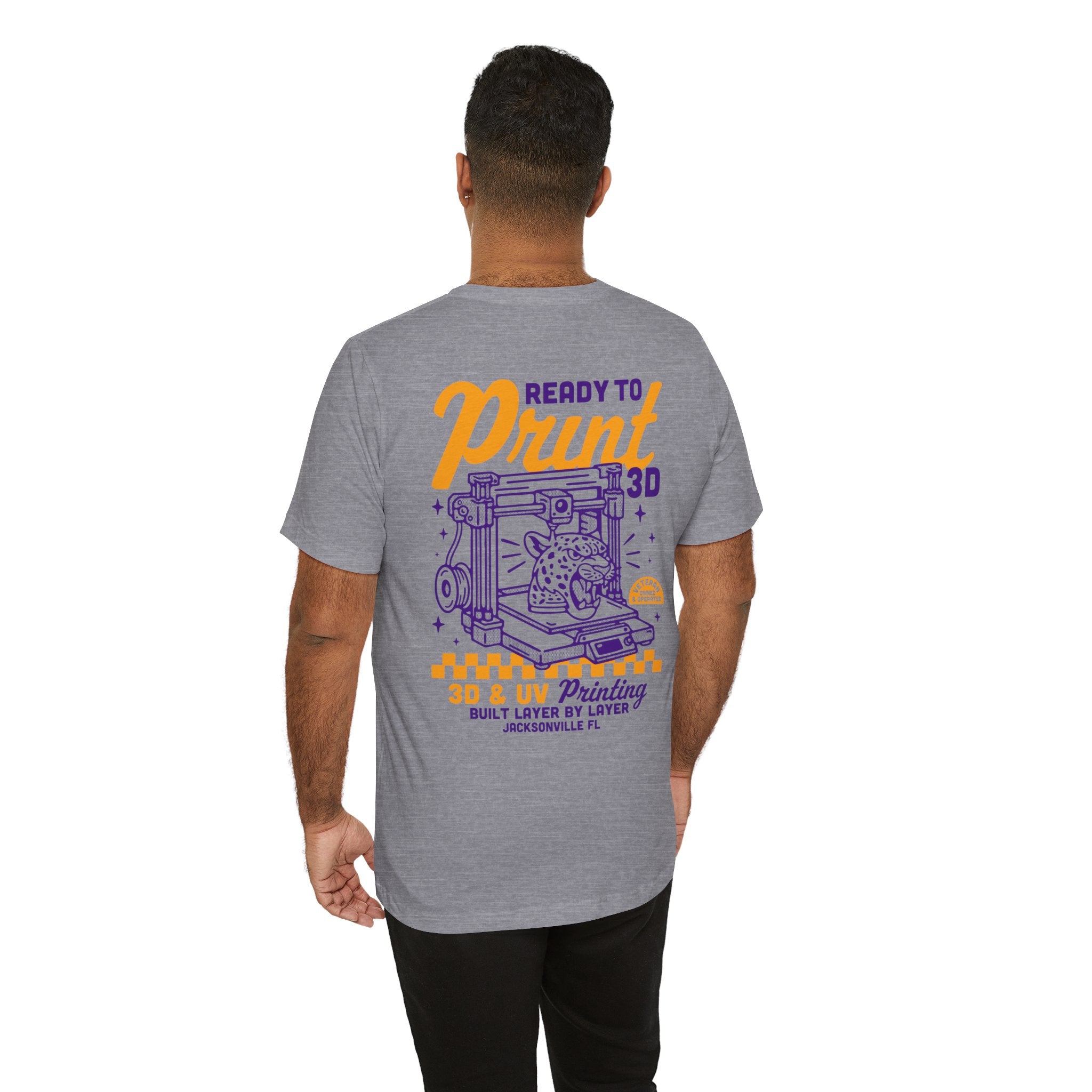 Ready to Print 3D & UV – Purple / Orange T-Shirt
