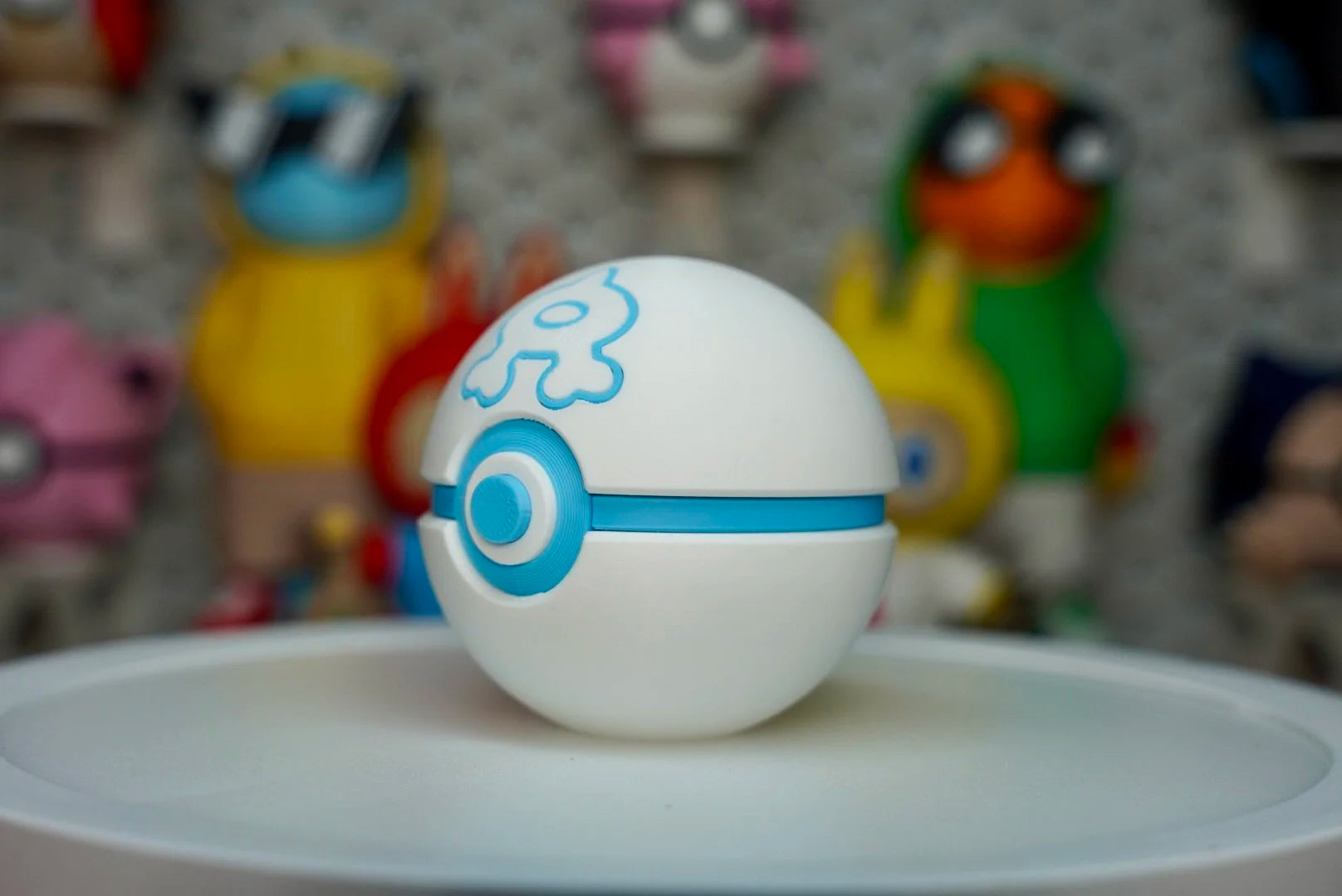 Team Aqua Poké Ball Replica – 3D Printed Pokémon Display Prop