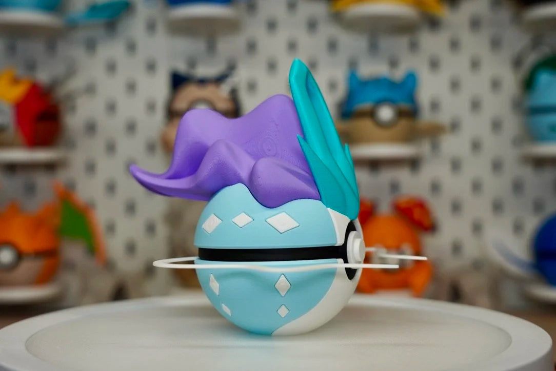 Suicune Poké Ball Replica – 3D Printed Pokémon Display Collectible