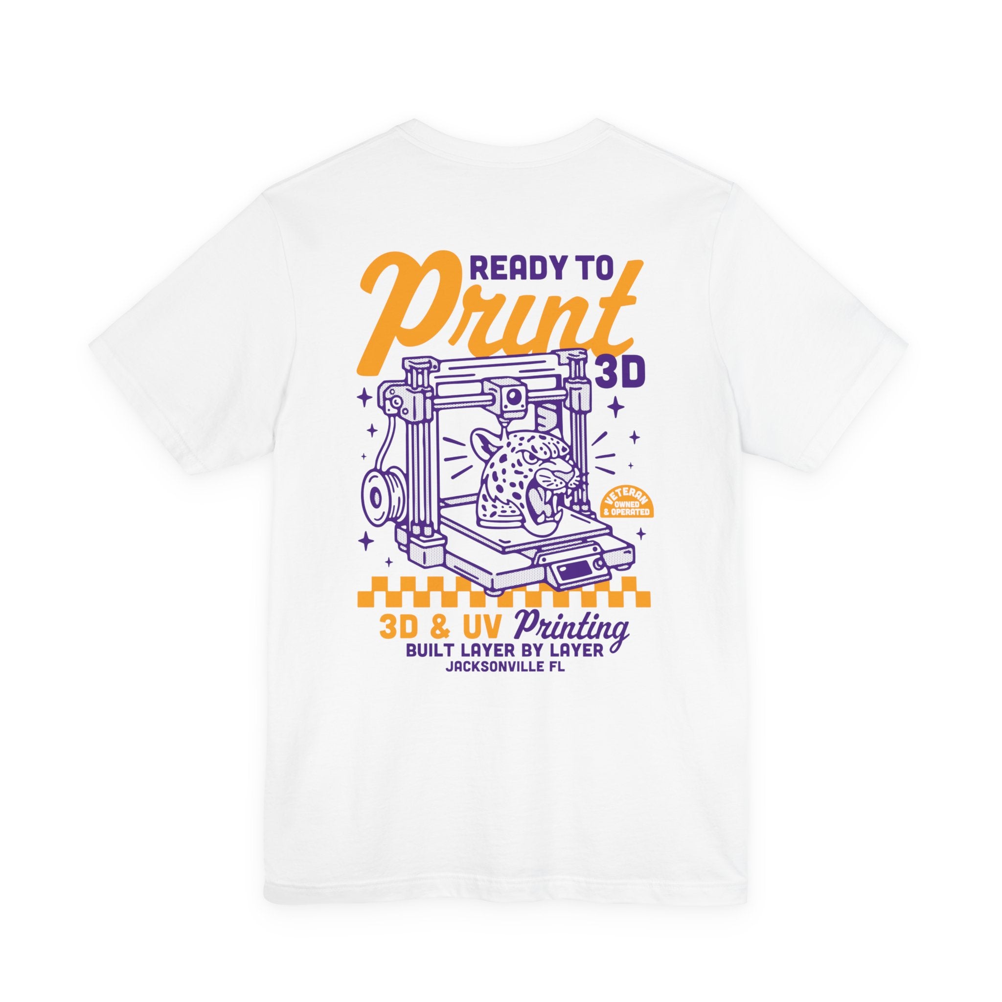 Ready to Print 3D & UV – Purple / Orange T-Shirt