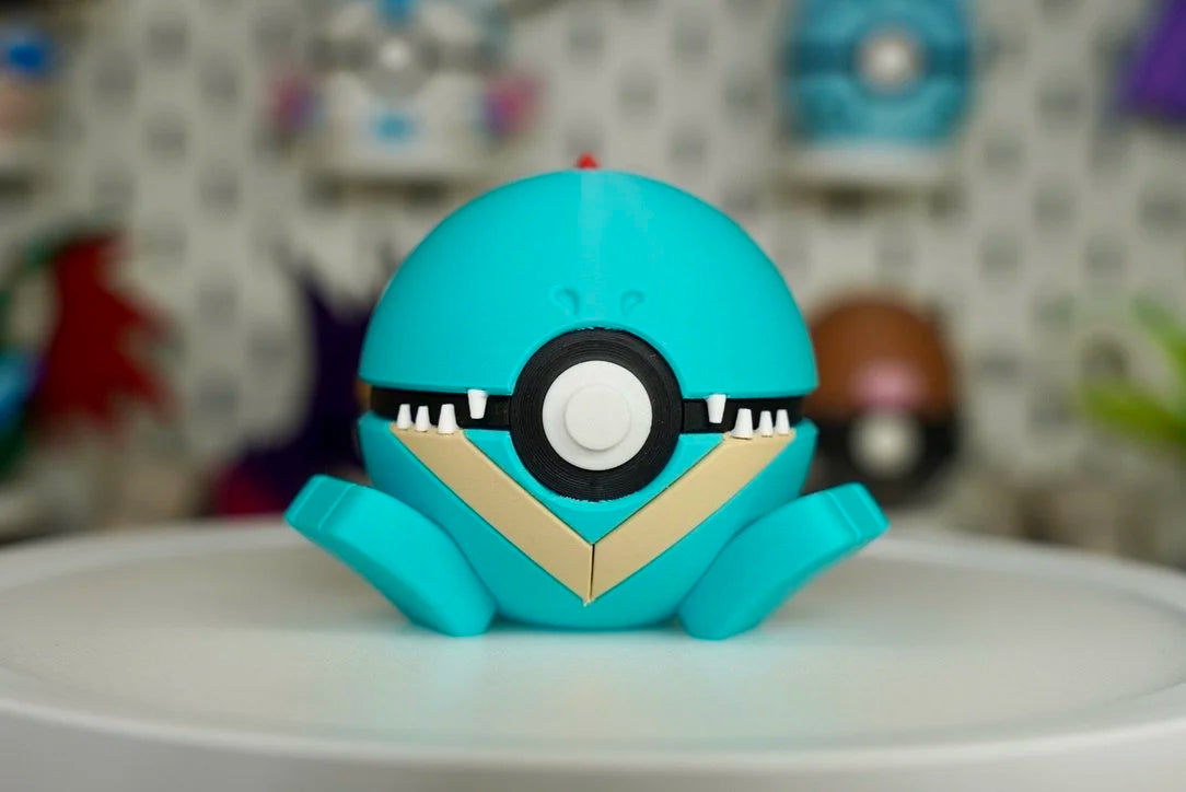 Pokémon-Inspired 3D Printed Poké Ball – Totodile
