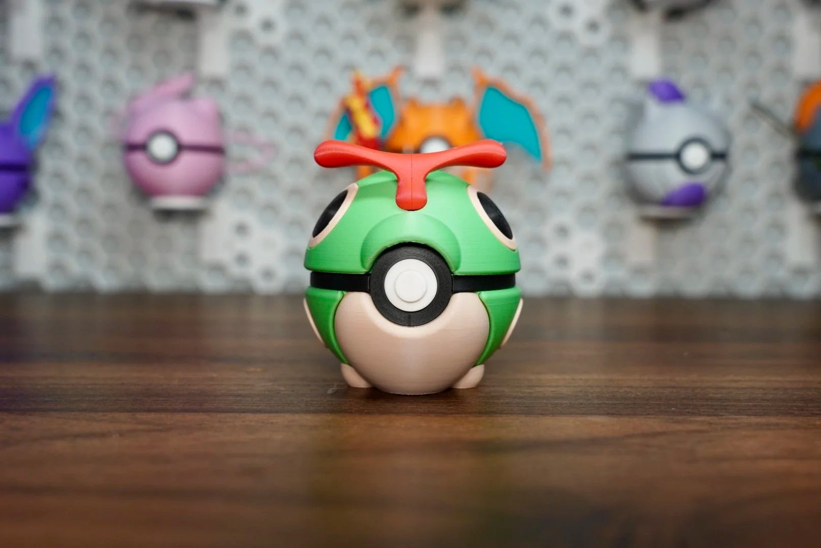 Pokémon-Inspired 3D Printed Poké Ball – Caterpie